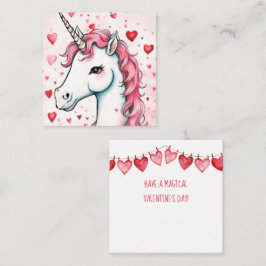 Cute Unicorn Valentines dagskort Anteckningskort