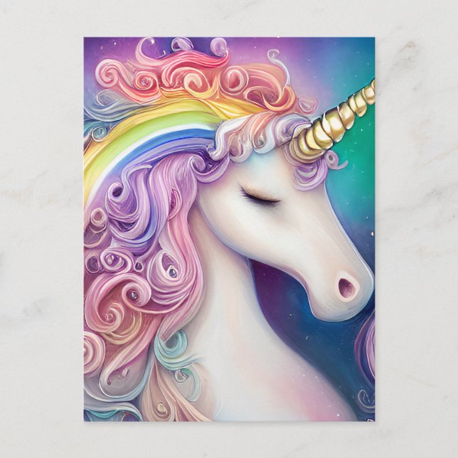 Cute Unicorn Vykort (Framsida)