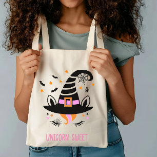 Cute Unicorn Witch Hat Girl Halloween Tygkasse