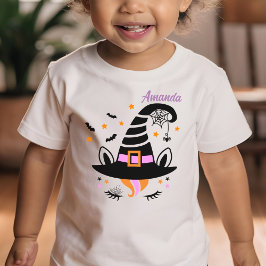 Cute Unicorn Witch Hat Halloween Personlig T Shirt