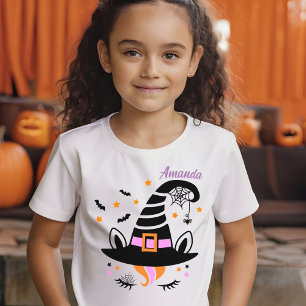 Cute Unicorn Witch Hat Halloween Personlig T Shirt