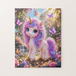 Cute Unicorn with Butterflies Jigsaw Puzzle Pussel