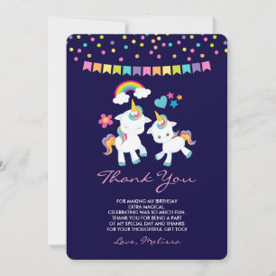 Cute Unicorns Magic Rainbow & Stars Tack Kort
