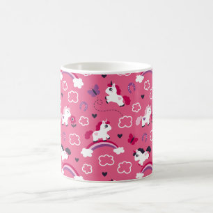 Cute Unicorns Mönster Kaffemugg