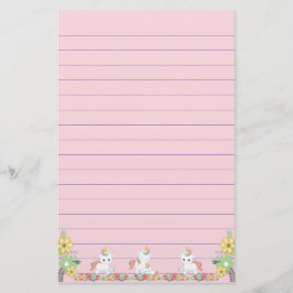 Cute Unicorns och Blommigt Brevpapper