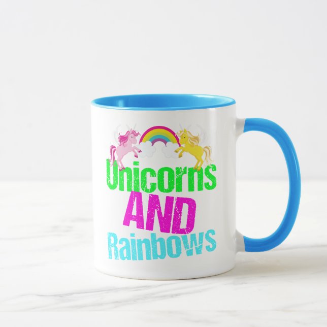 Cute Unicorns och Rainbows Mugg (Höger)