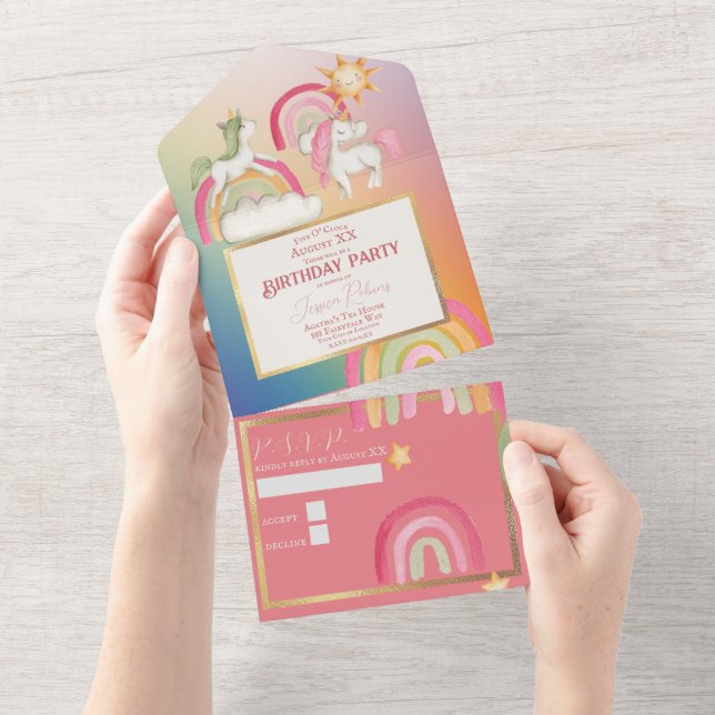 Cute Unicorns på ett regnbåge (Tearaway)