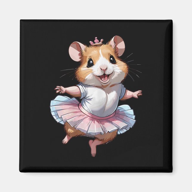 Cute Unik och modern Hamster Ballet och Ballergin Magnet (Framsidan)