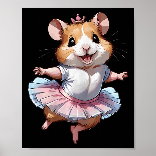 Cute Unik och modern Hamster Ballet och Ballergin Poster (Framsidan)