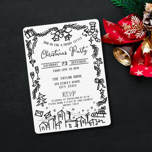 Cute Unik Whimsique Hand plockade jul Party Inbjudningar (Skapare uppladdad)