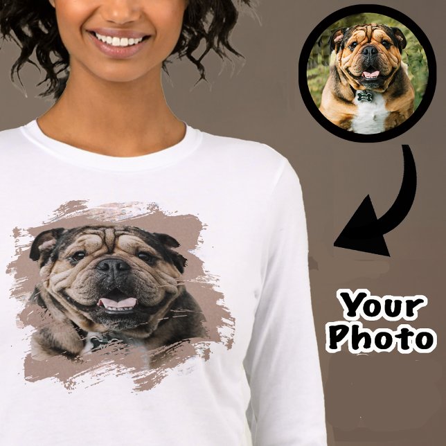Cute Unique Bulldog eller din Photo Grunge Hund Ma T Shirt (Skapare uppladdad)