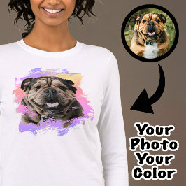 Cute Unique Bulldog eller din Photo Grunge Hund Ma T Shirt
