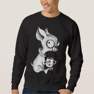 Cute Unique Chihuahua & Coffee Art Hund älskare Gi Lång Ärmad Tröja