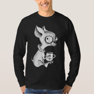 Cute Unique Chihuahua & Coffee Art Hund älskare Gi T Shirt