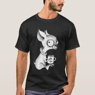 Cute Unique Chihuahua & Coffee Art Hund älskare Gi T Shirt