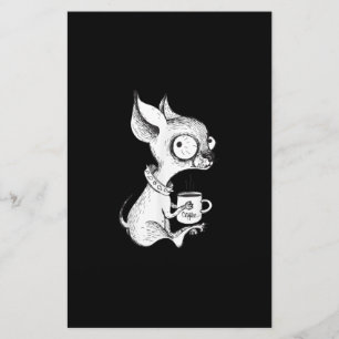 Cute Unique Chihuahua Coffee Art Hund älskare Gift Brevpapper