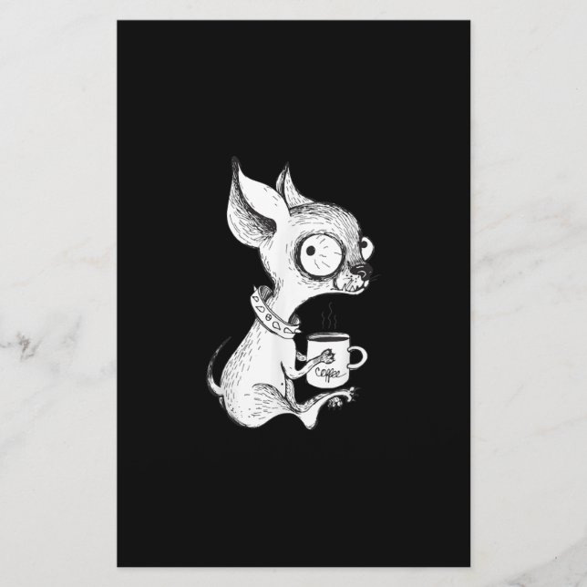Cute Unique Chihuahua Coffee Art Hund älskare Gift Brevpapper (Framsida)