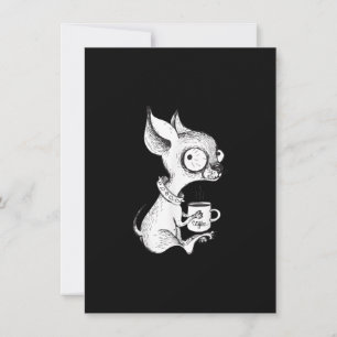 Cute Unique Chihuahua Coffee Art Hund älskare Gift Tack Kort