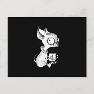Cute Unique Chihuahua Coffee Art Hund älskare Gift Vykort