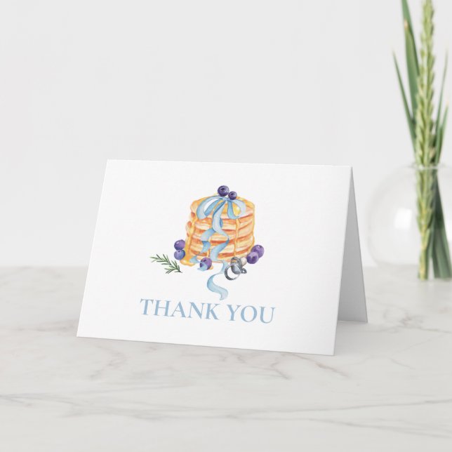 Cute Unique Fransk Blueberry Pancake Baby Shower Tack Kort (Framsida)