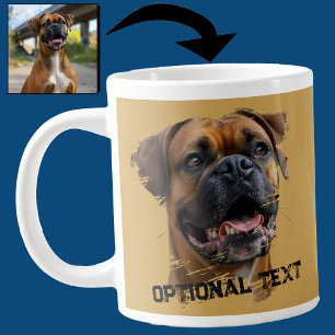 Cute Unique Guld Black Boxer Hund Pappa Älskare Ph Jumbo Mugg