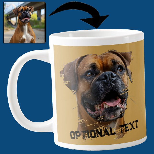 Cute Unique Guld Black Boxer Hund Pappa Älskare Ph Jumbo Mugg (Skapare uppladdad)