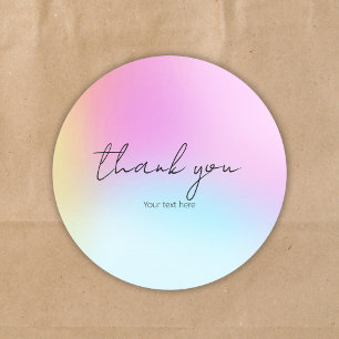 Cute Unique Holograph Pastel Rainbow Tack Runt Klistermärke