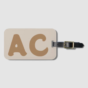 Cute Unique Initial Monogram-Personlig Bagagebricka