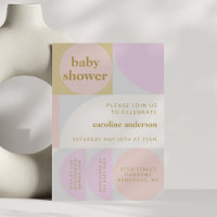 Cute Unique Modern Pastel Geometric Baby Shower