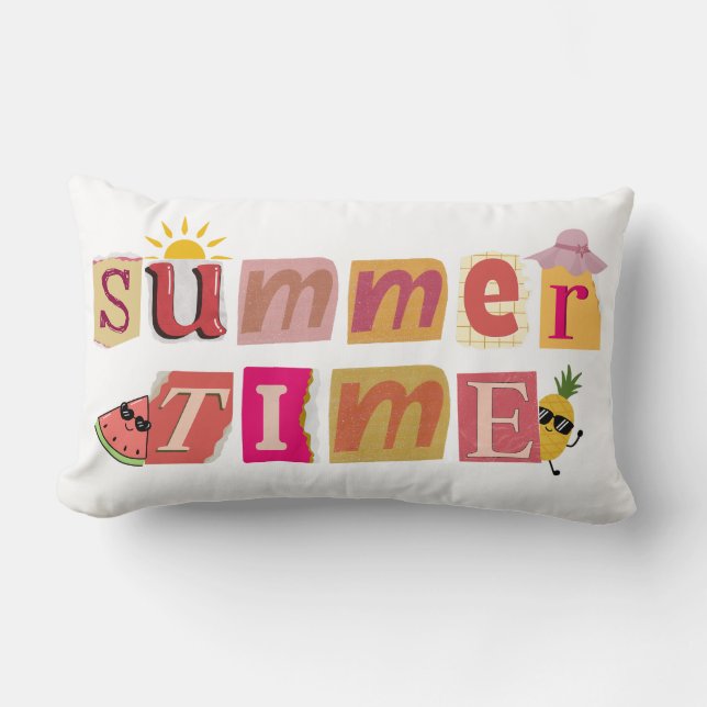 Cute Unique Sommar Time Vacacation Lumbarkudde (Framsida)