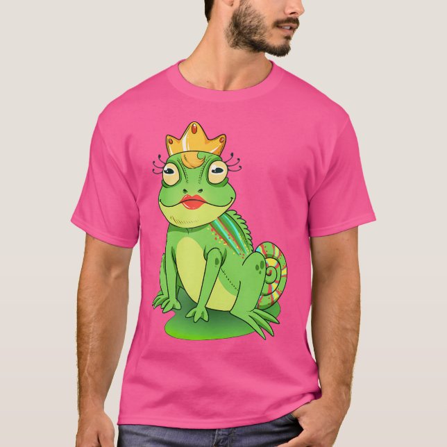 Cute Unique Tecknad Frog Prince Art T Shirt (Framsida)