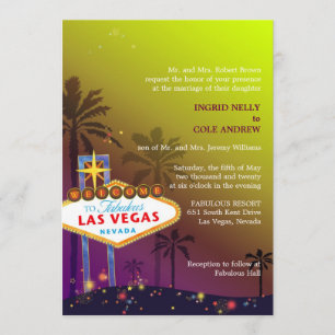 Cute Unique Viva Las Vegas Bröllop Inbjudningar