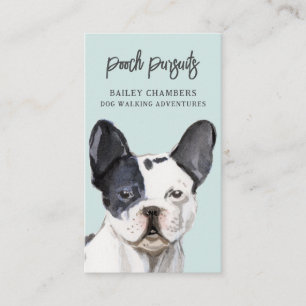 Cute Unique Watercolor Dog Walker Visitkort