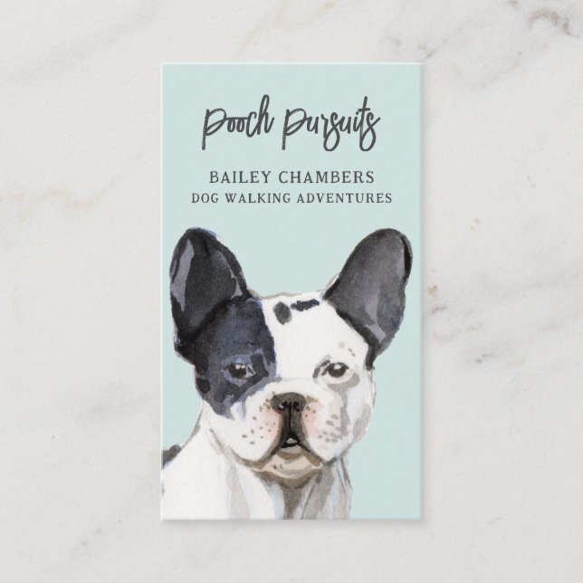 Cute Unique Watercolor Dog Walker Visitkort (Framsida)
