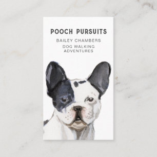 Cute Unique Watercolor Dog Walker Visitkort