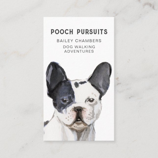 Cute Unique Watercolor Dog Walker Visitkort (Framsida)