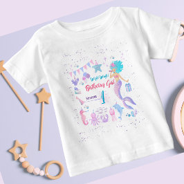 Cute Unique Whimsiic Girl Sjöjungfru 1:a födelseda T Shirt