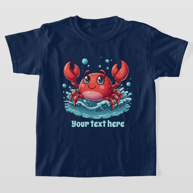 Cute unisex-strandkrabba lägga till text t shirt (Laydown)