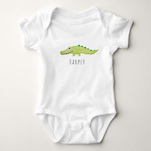Cute Unisex Watercolor Crocodile Safari med Namn Tröja