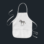 Cute Unisex Watercolor Zebra Safari med Namn Barnförkläde<br><div class="desc">Den här unisex,  coola och söta barnens apron har en vattenfärgszebra och har ställe för att du ska lägga till din lilla namn i vacker typografi. Kolla resten av vår samling efter andra söta safari-djur!</div>