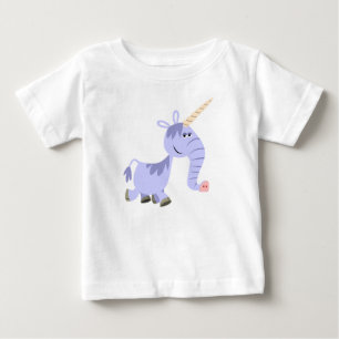 Cute Unusual Tecknad Unicorn Baby T-Shirt