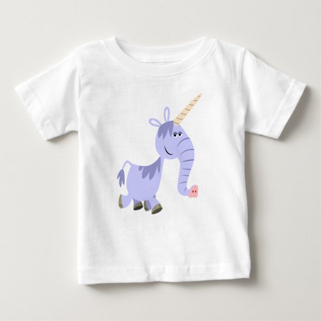 Cute Unusual Tecknad Unicorn Baby T-Shirt (Framsida)