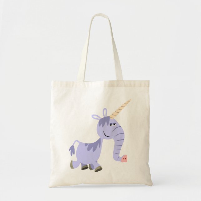 Cute Unusual Tecknad Unicorn Bag Tygkasse (Framsidan)