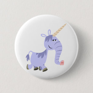 Cute Unusual Tecknad Unicorn Button Badge Knapp