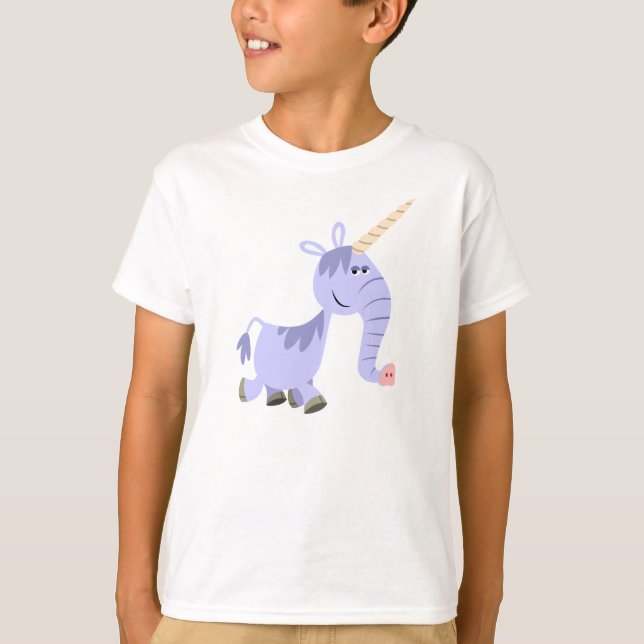 Cute Unusual Tecknad Unicorn Children T-Shirt (Framsida)