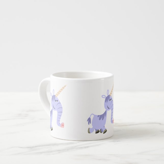 Cute Unusual Tecknad Unicorn Espresso Mugg Espressomugg (Framsida vänster)