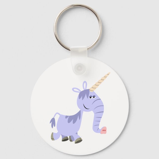 Cute Unusual Tecknad Unicorn Keychain Nyckelring (Framsida)