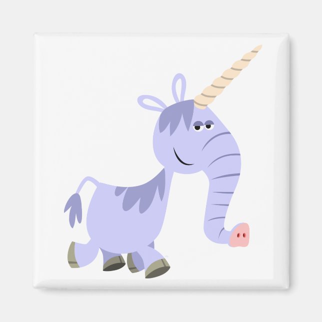 Cute Unusual Tecknad Unicorn Magnet (Framsidan)