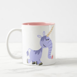 Cute Unusual Tecknad Unicorn Mugg