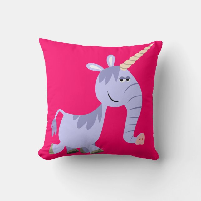 Cute Unusual Tecknad Unicorn Pillow Kudde (Framsida)
